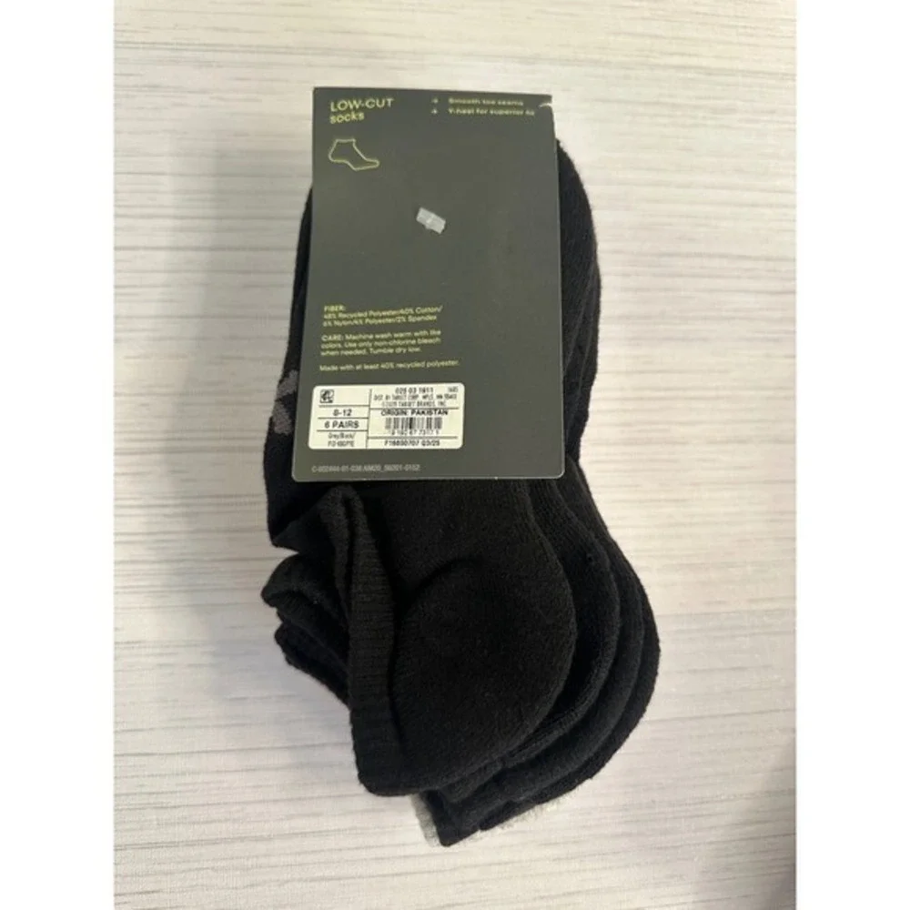 All in Motion Womens Low-Cut Socks 24 Pair Lot Grey Black Size 8-12 Extended